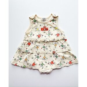 Vintage European Cocoon Baby Girls  Dress AOP Cats